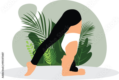 Yoga Illustration Set – Women Practicing Yoga Poses, Fitness, Meditation, Healthy Lifestyle Flat Vector