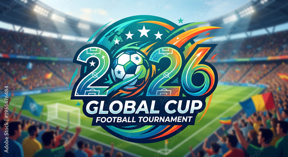 Obraz premium International Football Event 2026 Logo Bold Graphic Illustration