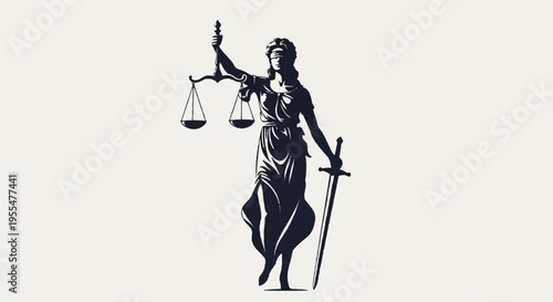 Justitia the goddess of justice holding scales and sword symbolizing law and order fair judgment and balance