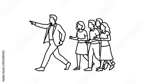 Leadership guidance business outline vector illustration