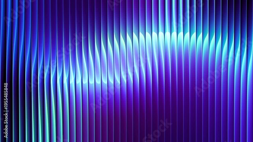 Futuristic smooth neon rings in rotational motion through ribbed glass. Dynamic luminous rings in continuous rotation and refractive glass distortion for creative digital projects. Seamless loop. 4K
