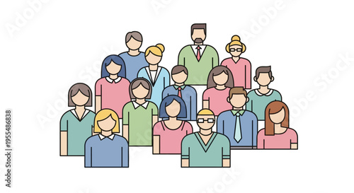 Diverse group of people standing together.