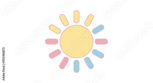 Colorful Sun Icon Symbol Graphic.