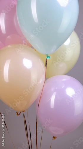 Multicolored balloons filled with helium