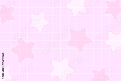 ゆめかわいい 星 チェック パターン 背景 ピンク テクスチャ 素材

