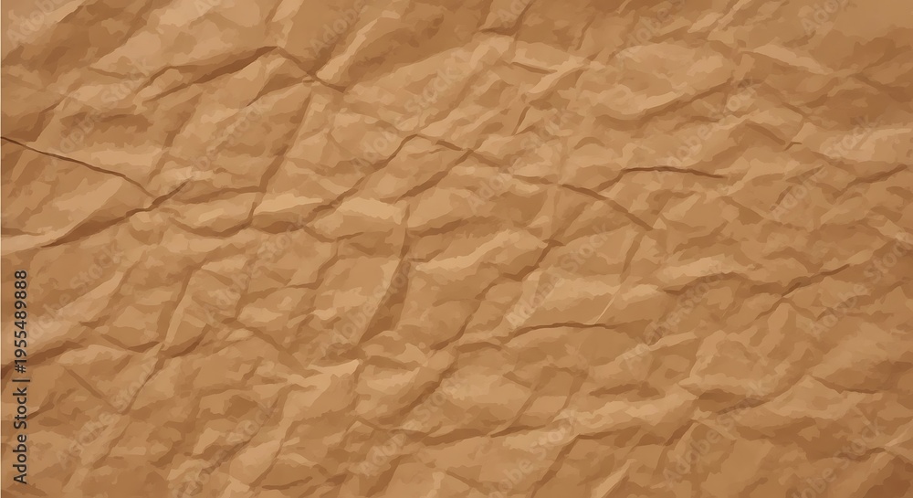 Fototapeta premium Wrinkled Brown Paper Texture Close Up