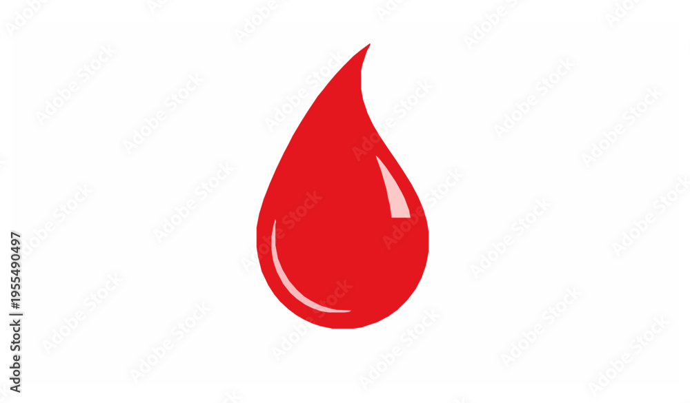 Fototapeta premium Stylized blood droplet vector illustration for healthcare icons and donation campaigns