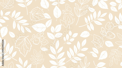 White Floral Pattern on Light Background.