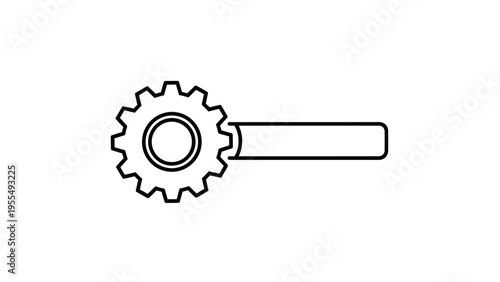 Simple Line Drawing of Gear and Handle.