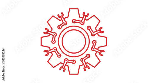 Red Virus Illustration Isolated on White Background.