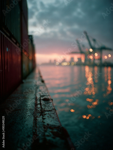 Atmospheric Port Scene at Dusk