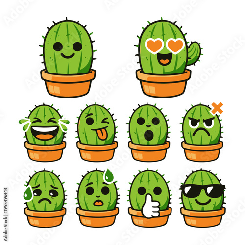 cactus set of emotions vector
Vector set of emotions on a white background