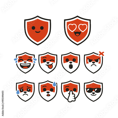 shield set of emotions vector
Vector set of emotions on a white background