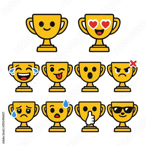 winning cup set of emotions vector
Vector set of emotions on a white background