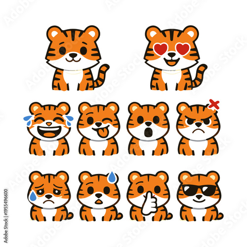 tiger set of emotions vector
Vector set of emotions on a white background