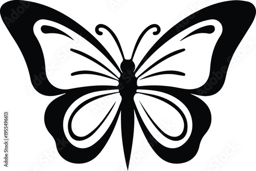 Butterfly Silhouette Vector | Elegant Black Insect Design