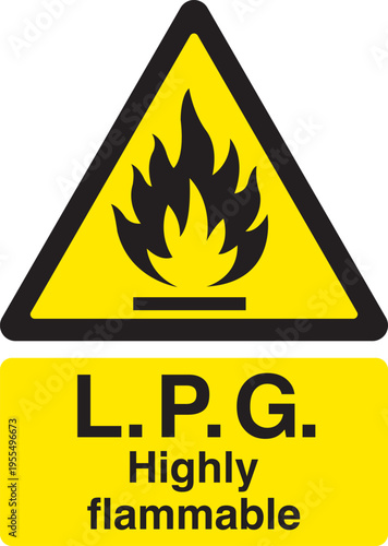 LPG Highly Flammable Warning Sign Icon