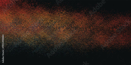 Abstract dark background with colorful pixelated noise and grunge texture.