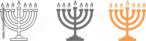 Set of three minimalist light bulb icons with green leaf symbols in outline and flat styles for renewable energy sustainability and eco friendly innovation concepts isolated on white background