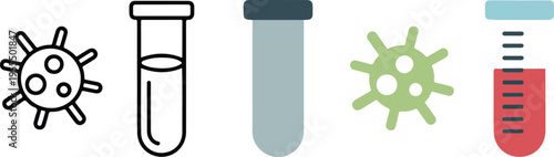 Set of three minimalist server rack icons in outline solid and blue color styles for data storage cloud computing and network database administration concepts.