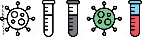 Set of three minimalist server rack icons in outline solid and blue color styles for data storage cloud computing and network database administration concepts.