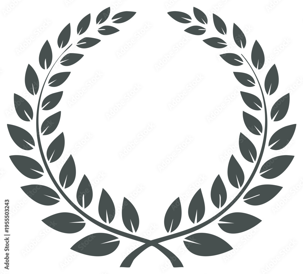 Obraz premium Elegant Olive Branch Wreath Circle, Leafy Frame for Symbol Design, Floral Graphic Element