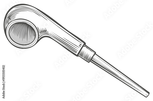 Classic smoking pipe engraving vintage woodcut style illustration of tobacco pipe