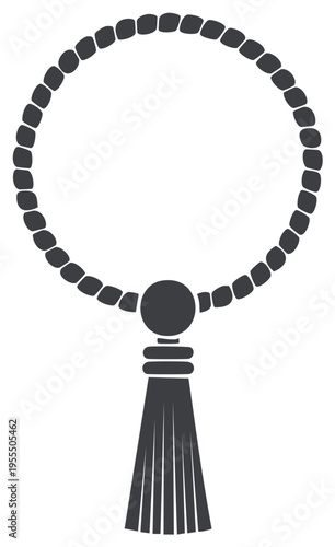 Dark Grey Buddhist Mala Prayer Beads with Tassel Icon