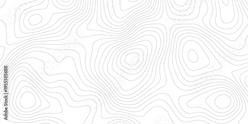 Geography landscape Topo contour map on white background, Topographic contour lines. Seamless pattern with lines Topographic map. Geographic mountain relief diagram line wave carve pattern.