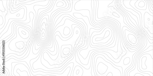 Geography landscape Topo contour map on white background, Topographic contour lines. Seamless pattern with lines Topographic map. Geographic mountain relief diagram line wave carve pattern.