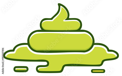 Stylized Green Excrement Pile Graphic Vector Element For Web Or Print