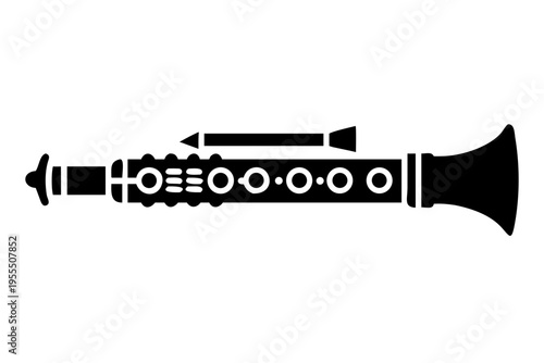 recorder silhouette illustration for woodwind flute music instrument education and performance design
