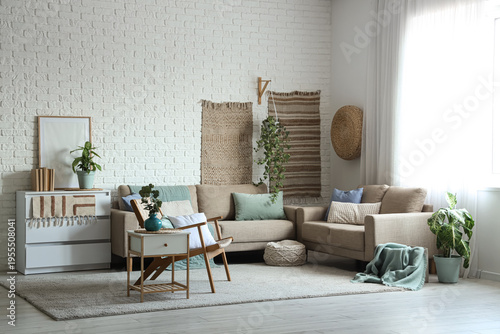 Interior of light living ro...