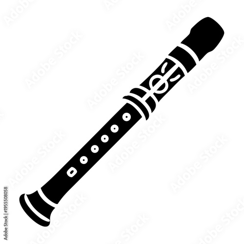 duduk silhouette icon illustration for traditional woodwind music instrument cultural and performance design