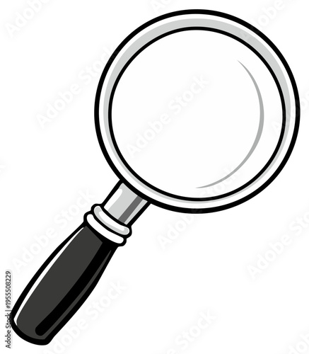 Cartoon Magnifying Glass Illustration for Search Investigation Concept