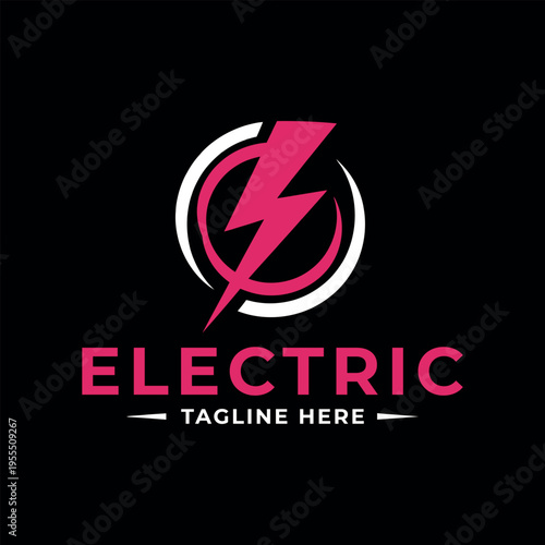 Free Download electric logo design silhouette vector line art logo design - GFXLoad