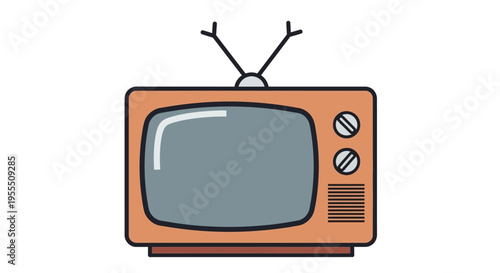 Vintage Style Television Set with Antennas and Screen for Retro Home Decor