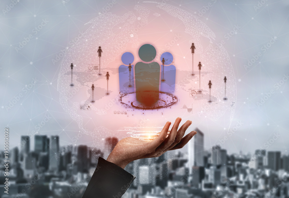 Obraz premium Professional networking expands business connections, fosters collaboration, and builds digital relationships for new opportunities. Vouch
