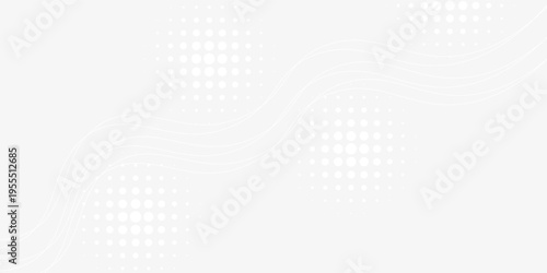 A clean, light grey background with subtle, flowing white lines creating a gentle, abstract wave pattern. It features faint halftone dot elements in the corners, perfect for a modern, serene design