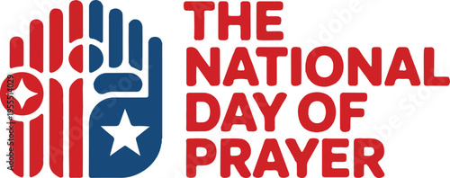 National day of prayer with patriotic hand fist vector illustration