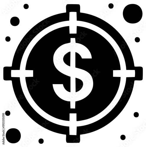 Dollar sign in crosshairs target illustration