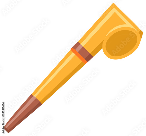 Cartoon illustration showing a noisemaker or party blower used during celebrations and festive events
