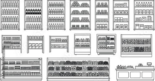 Bakery pastry shop vector set with bread loaf croissant cake cupcakes donuts and baking tools for restaurant menu and culinary design
