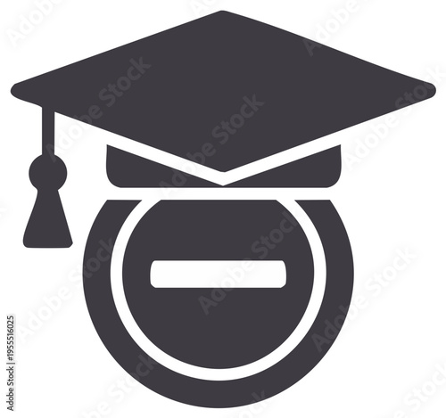 Student Expulsion or University Dropout Vector Icon Representing Academic Failure and Cancellation