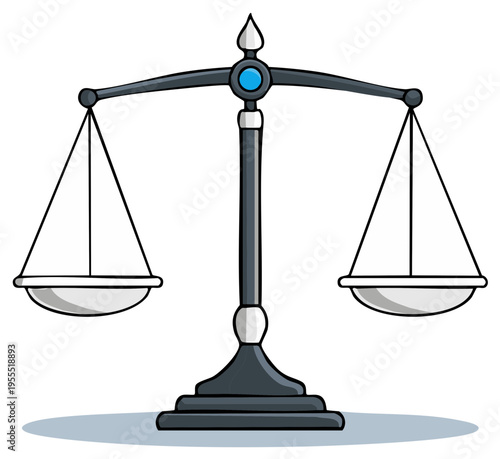 Scales of Justice Illustration Showing Balance Equilibrium and Judgement Symbol