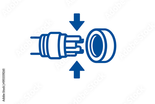 Electrical Plug and Socket with Connection Arrows - Assembly Icon