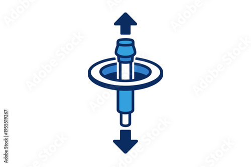 Shock Absorber Icon, Automotive Suspension Line and Flat Vector Illustration