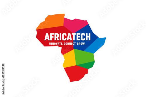 AFRICATECH - Innovative African Technology Logo on Map of Africa