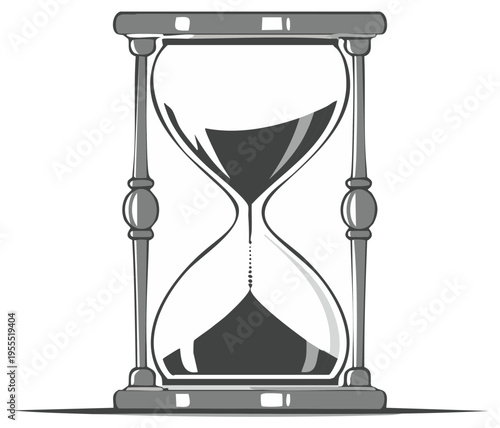 Hourglass with sand flowing down, illustrating the passage of time and urgency