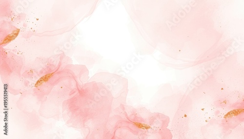 Ethereal blush watercolor with shimmering gold accents, perfect for celebrations, elegant invitations, and sophisticated branding